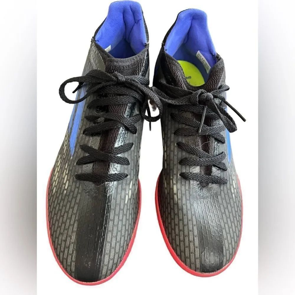 adidas Unisex X Speedflow 3 Indoor Soccer Shoe Black/Sonic Ink/ Blue Sz 7